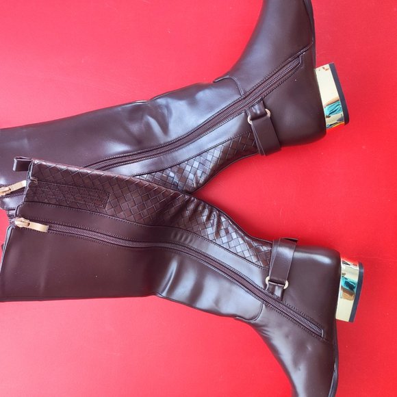 Sergio Bari brown women's knee-high boots size 5 NWB - Picture 2 of 11